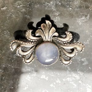Sterling and moonstone brooch or pendant
